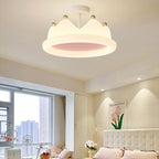 Contemporary Creative Kids Crown Iron Pe LED Semi-flush Mount Ceiling Light for Bedroom