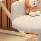 Modern Minimalist Fabric Velvet Nylon Sponge Round Rotatable Desk Chair Backrest Armrest For Home Office DFM-F