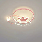 Lumendat Contemporary Nordic Kids Iron Acrylic Circle Round Crown Cloud LED Flush Mount Ceiling Light For Bedroom Lumendat