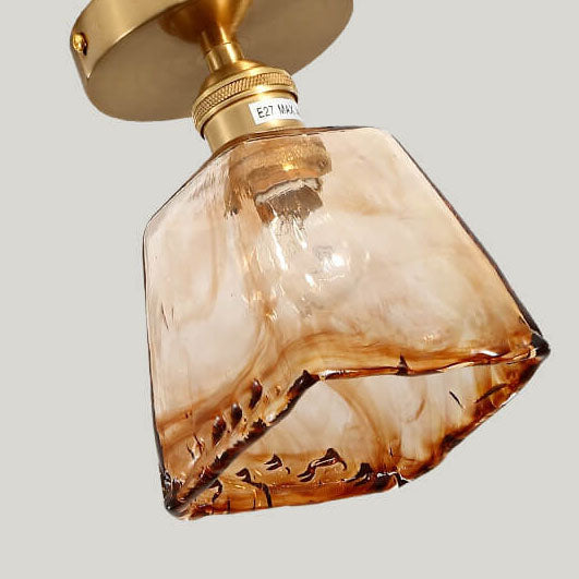 Modern Glass Japanese Amber Multi-Style 1-Light Flush Mount Light Lumendat