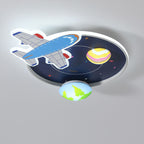 Lumendat Cartoon Creative Aircraft Space LED Kids Flush Mount Ceiling Light Lumendat