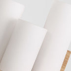 Japanese Minimalist Cylindrical Wooden Glass 1-Light Wall Sconce Lamp Lumendat