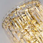Contemporary Luxury Crystal Tassel Half Post 1-Light Wall Sconce Lamp For Living Room