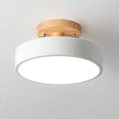 Nordic Log Round LED Semi-flush Mount Ceiling Light