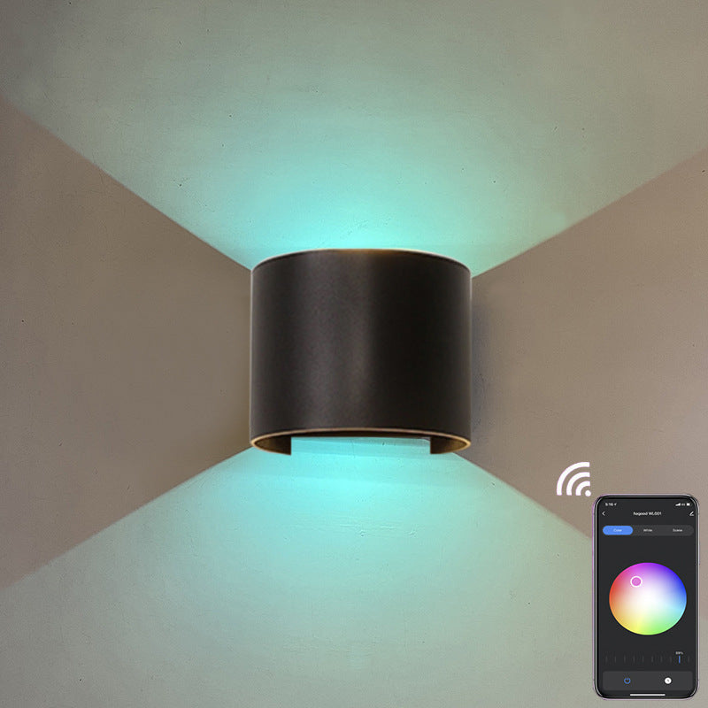 Simple Intelligent Cylindrical APP Dimming Waterproof LED Wall Sconce Lamp Lumendat