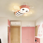 Lumendat Contemporary Creative Kids Bee Iron Acrylic LED Flush Mount Ceiling Light For Bedroom Lumendat