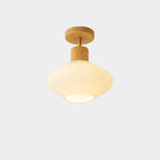 Nordic Log Striped Glass Oval 1-light Semi-flush Mount Ceiling Light BulbSquare