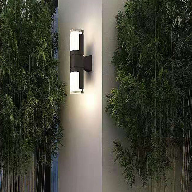 Outdoor Modern Waterproof Rectangular Column LED Wall Sconce Lamp Lumendat