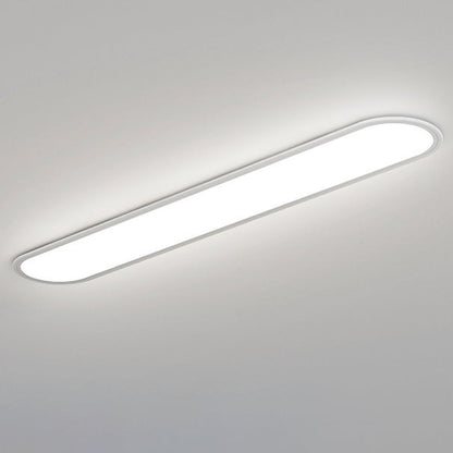 Modern Minimalist Iron Aluminum Acrylic Strip Elliptical LED Flush Mount Ceiling Light for Hallway