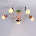 Lumendat Cartoon Creative Animal Light Head 3/4/5 Light Kids Semi-Flush Mount Ceiling Light Lumendat