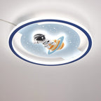 Lumendat Contemporary Creative Childlike Spaceman Rabbit Design LED Kids Flush Mount Ceiling Light For Bedroom Lumendat