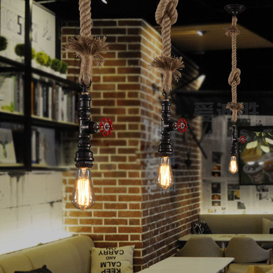 Modern Vintage Industrial Twine Iron 1-light Pendant Light