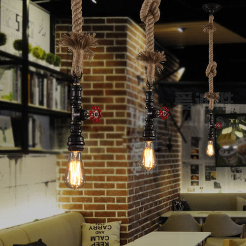 Modern Vintage Industrial Twine Iron 1-light Pendant Light