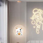 Lumendat Modern Simplicity Kids Aluminum Iron Acrylic Circle Bear Cow LED Pendant Light For Bedside Lumendat