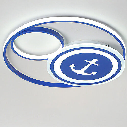 Lumendat Cartoon Creative Rudder Nautical LED Flush Mount Ceiling Light Lumendat