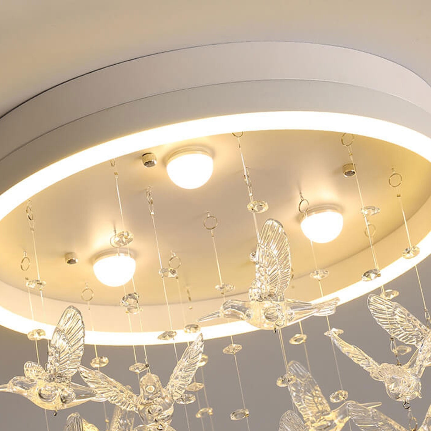 Modern Creative Cartoon Round Bird / Skirt Hanging LED Flush Mount Ceiling Light Lumendat