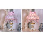 European Luxury Fabric Lace Resin 1-Light Table Lamp Lumendat