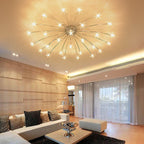 Contemporary Creative Full Of Star Iron 12/21/28 Light Flush Mount Ceiling Light For Living Room Lumendat