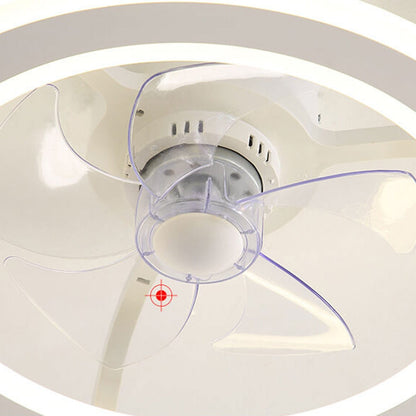 Nordic Creative Round LED Semi-Flush Mount Ceiling Fan Light
