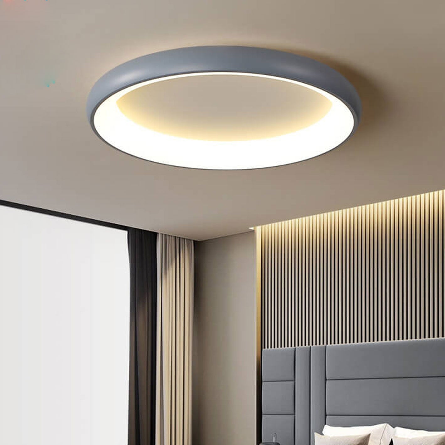 Modern Minimalist Round Aluminum Acrylic LED Flush Mount Ceiling Light Lumendat