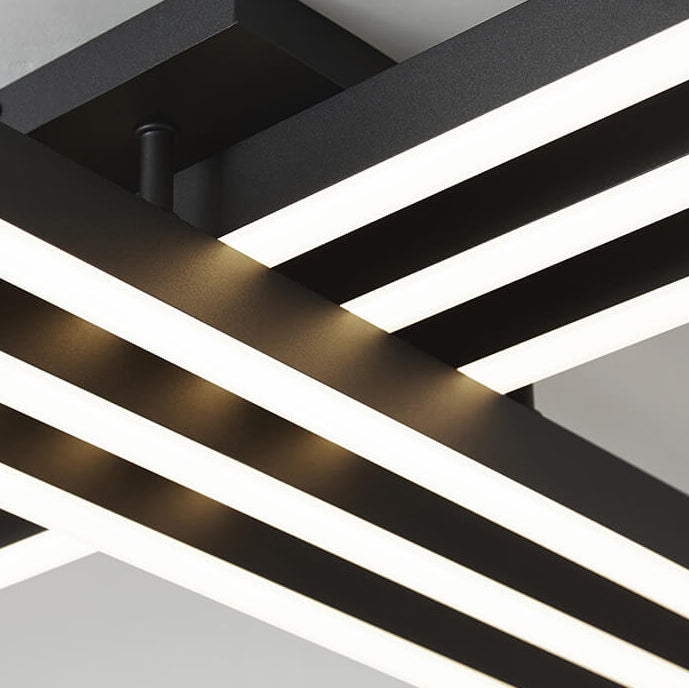 Industrial Aluminum Creative Geometric Line LED Flush Mount Light BulbSquare