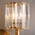 French Light Luxury Crystal Copper Cylinder 1-Light Wall Sconce Lamp Lumendat