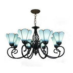 European Creative Tiffany Glass 3/5/6/8 Lights Chandelier BulbSquare