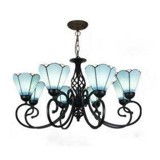 European Creative Tiffany Glass 3/5/6/8 Lights Chandelier BulbSquare