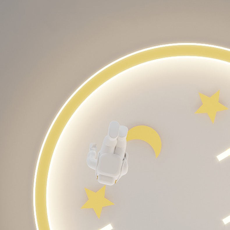 Lumendat Contemporary Creative Starry Night Acrylic Round Shade LED Kids Flush Mount Ceiling Light For Bedroom Lumendat