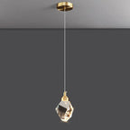 Modern Luxury Sparkling Crystal Stone Iron LED Pendant Light for Living Room BulbSquare