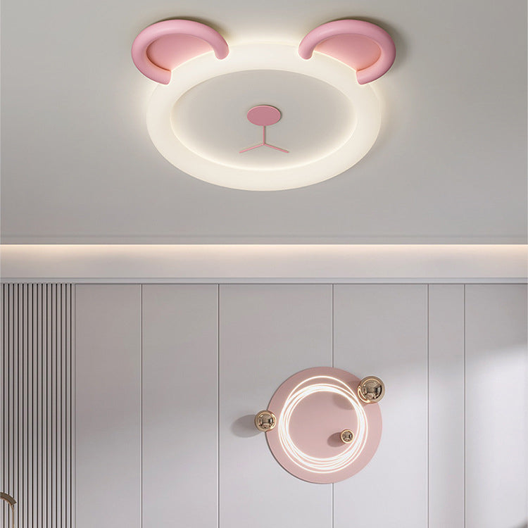 Lumendat Contemporary Creative Cartoon Panda PE Resin LED Kids Flush Mount Ceiling Light For Bedroom Lumendat
