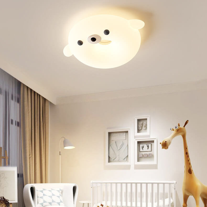 Lumendat Adorable Cream Style Cartoon Seal LED Kids Flush Mount Ceiling Light Lumendat