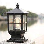 European Outdoor Column Lantern Waterproof Rustproof 1-Light Patio Light Lumendat