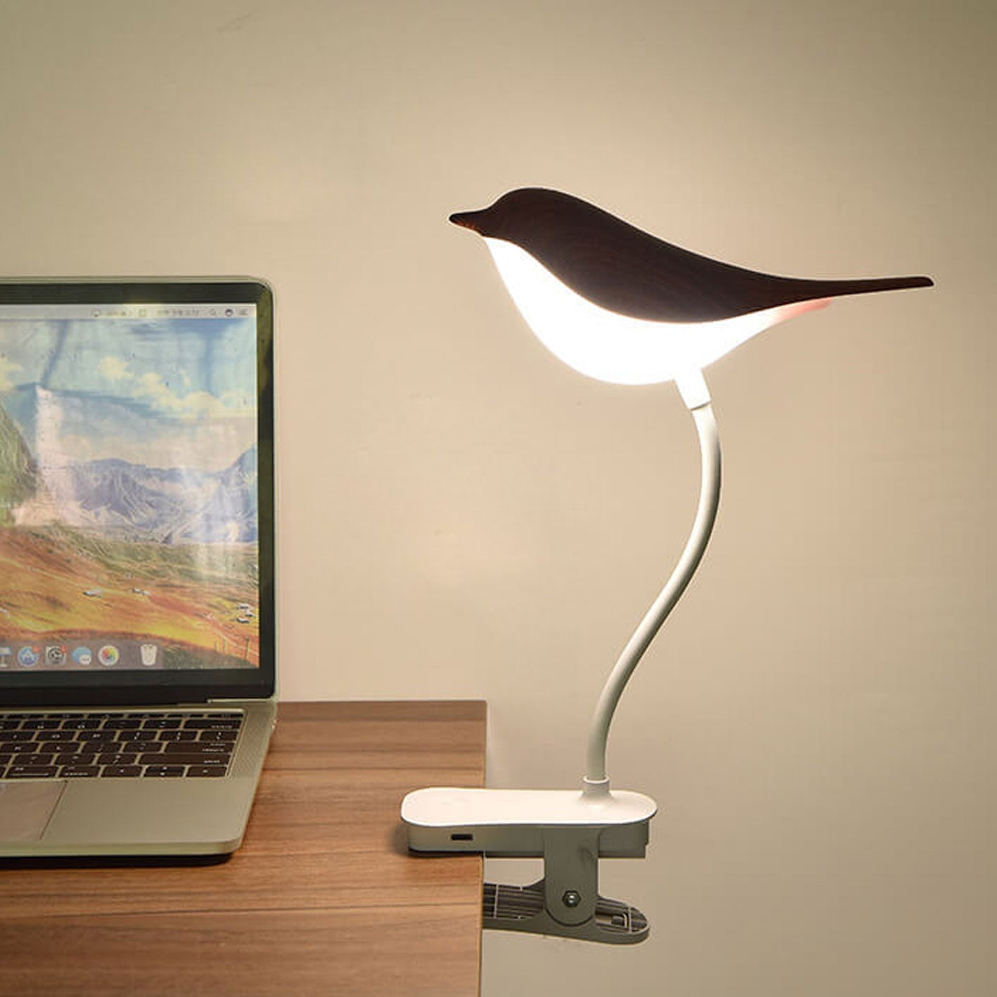 Nordic Creative Bird Clip USB Charging LED Night Light Table Lamp Lumendat