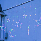 LED Solar Star Moon Curtain Light Christmas Outdoor Patio Decorative Camping String Lights Lumendat
