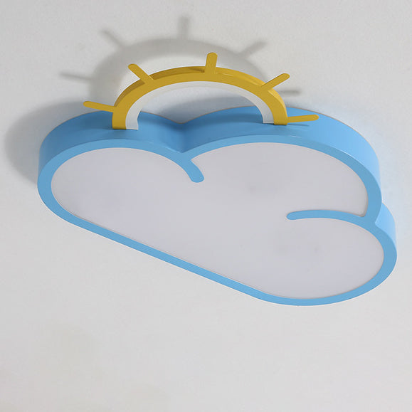 Lumendat Contemporary Creative Cartoon Cloud Sun Acrylic Shade LED Kids Flush Mount Ceiling Light For Bedroom Lumendat