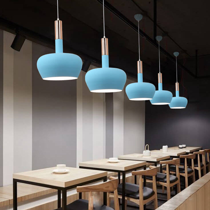 Nordic Macaron Aluminum Dome Bottle 1-light Pendant Light