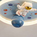 Lumendat Childlike Cartoon Resin Astronaut Round Acrylic LED Flush Mount Ceiling Light Lumendat