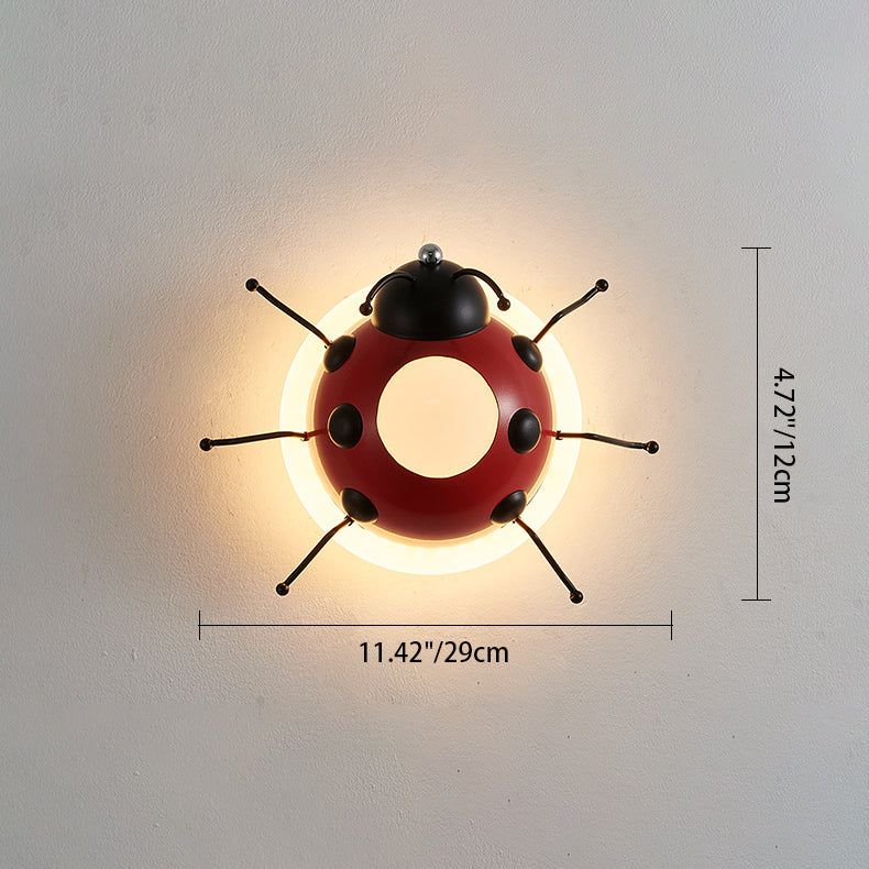 Lumendat Contemporary Creative Cartoon Beetle Acrylic LED Kids Wall Sconce Lamp For Bedroom Lumendat