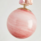 Lumendat Contemporary Nordic Kids Resin Glass Round Angel 1-Light Pendant Light For Bedside Lumendat