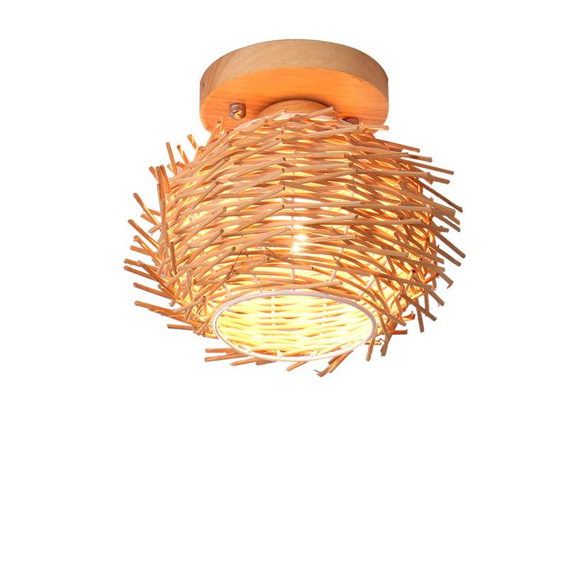 Modern Minimalist Creative Bamboo Weaving Flush Mount Ceiling Lamp Lumendat