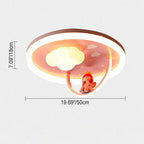 Lumendat Contemporary Creative Kids Cloud Round Resin Iron Acrylic LED Flush Mount Ceiling Light For Bedroom Lumendat
