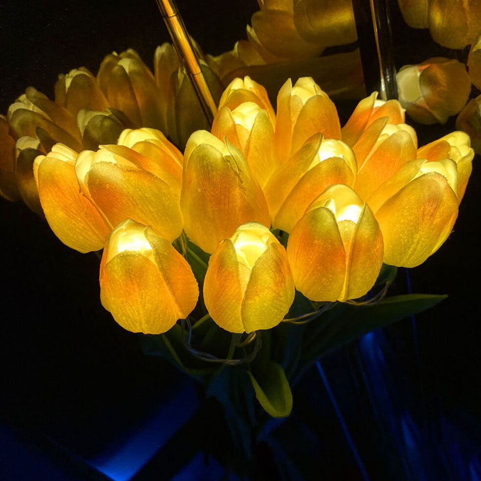 Tiffany-Style Tulip Flower Decoration LED Table Lamp Lumendat