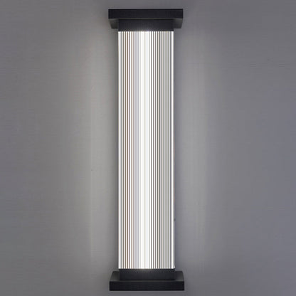 Modern Minimalist Waterproof Striped Rectangle Stainless Steel Acrylic Wall Sconce Lamp For Outdoor Patio