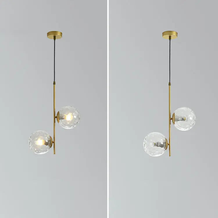 Nordic Minimalist Glass Ball Branch 2-light Chandelier BulbSquare