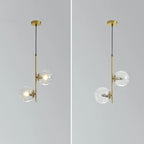 Nordic Minimalist Glass Ball Branch 2-light Chandelier BulbSquare