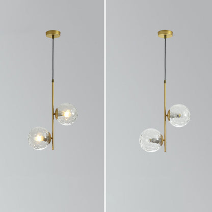 Nordic Minimalist Glass Ball Branch 2-light Chandelier