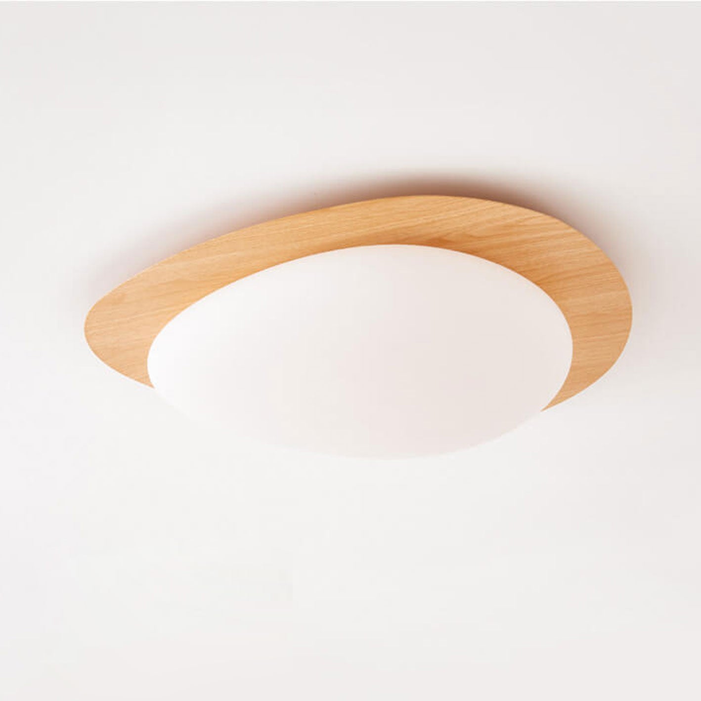 Nordic Iron Wood Grain Pebble LED Flush Mount Ceiling Light Lumendat