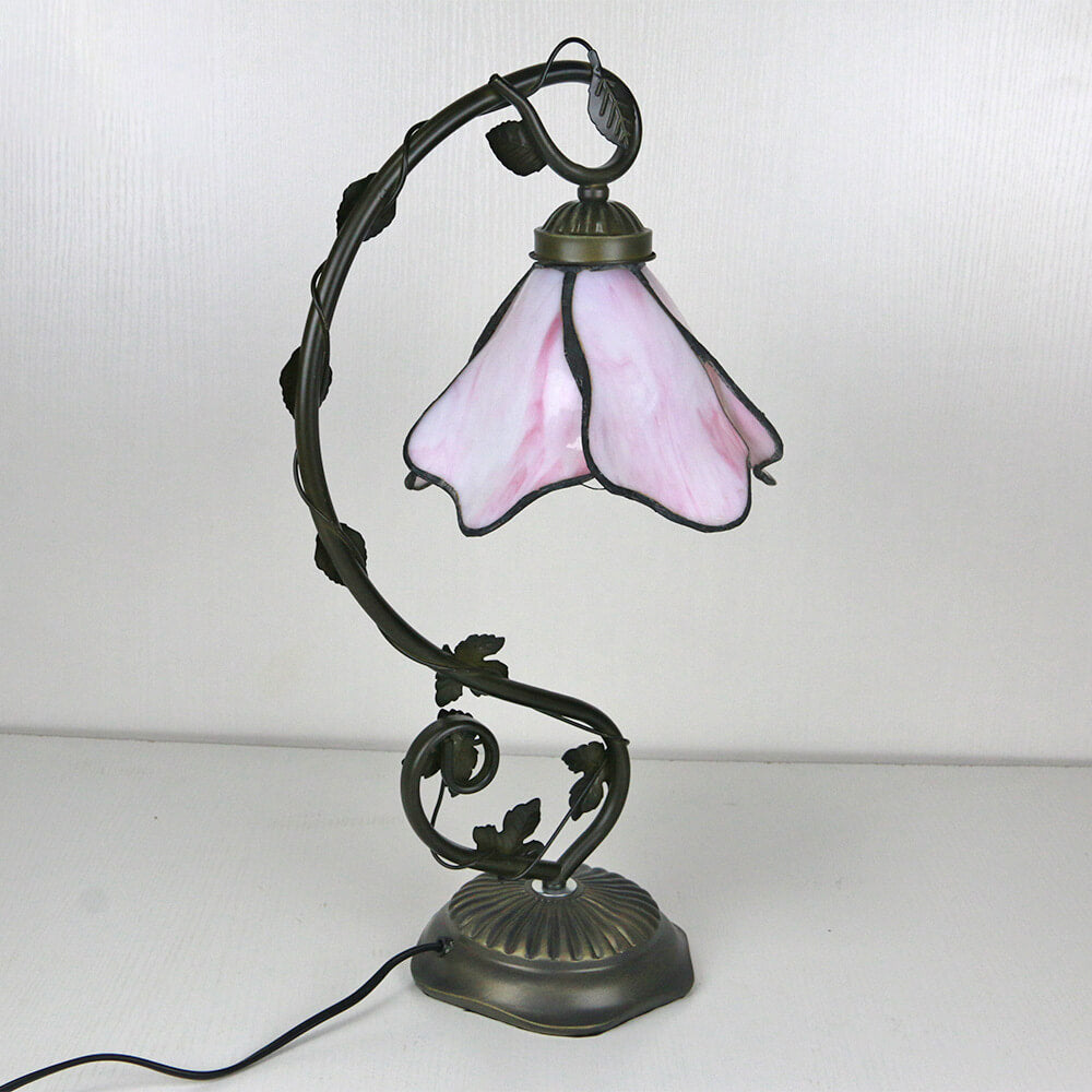 Tiffany Simple Flower Petal Resin Stained Glass 1-Light Table Lamp Lumendat
