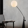 Contemporary Creative Tapered Base Fishing Rod Orb Iron Glass 1-Light Standing Floor Lamp For Living Room Lumendat